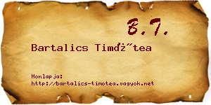 Bartalics Timótea névjegykártya